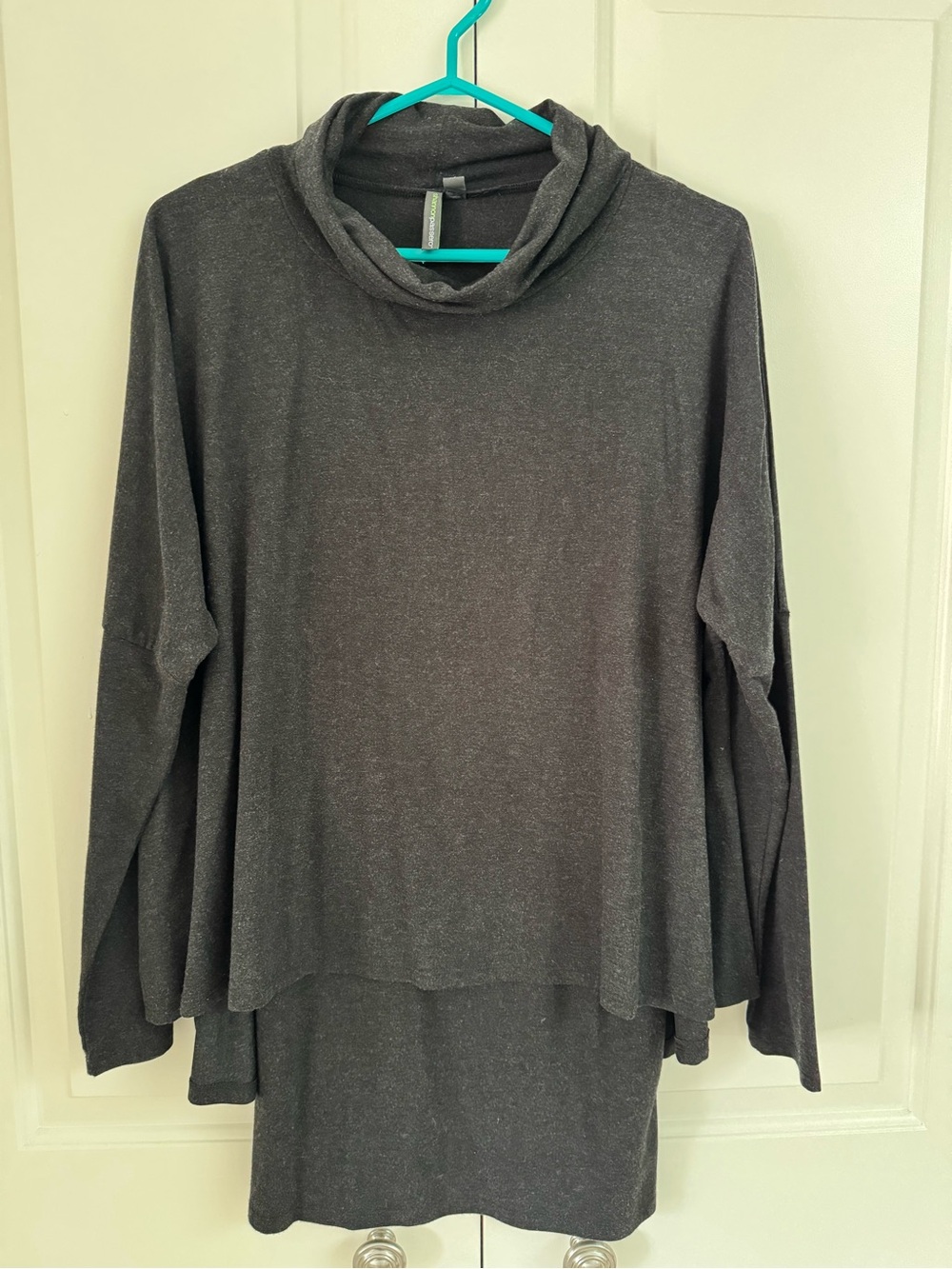 Charcoal Gray Long Sleeve Cowl Neck Tunic